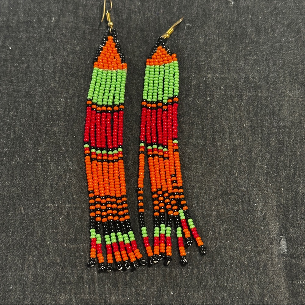 NEW African Handmade Beaded Earrings